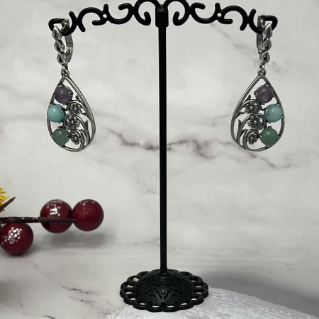 Серебряные серьги Карамель